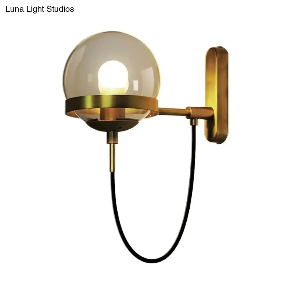 DecorBites™ Modernist Black/Gold Rope Wall Sconce with Smoke Glass - 1 Light