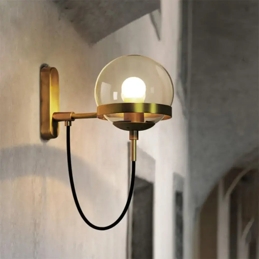 DecorBites™ Modernist Black/Gold Rope Wall Sconce with Smoke Glass - 1 Light