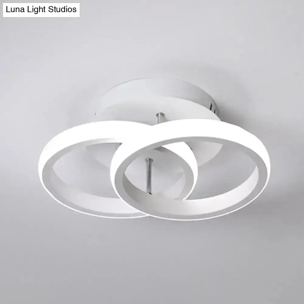 Modern black & gold spiral ceiling lamp for corridor round square moon