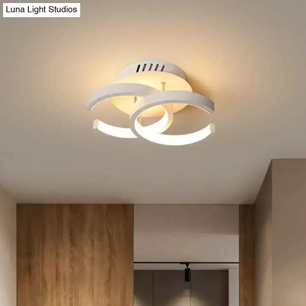 Modern black & gold spiral ceiling lamp for corridor round square moon