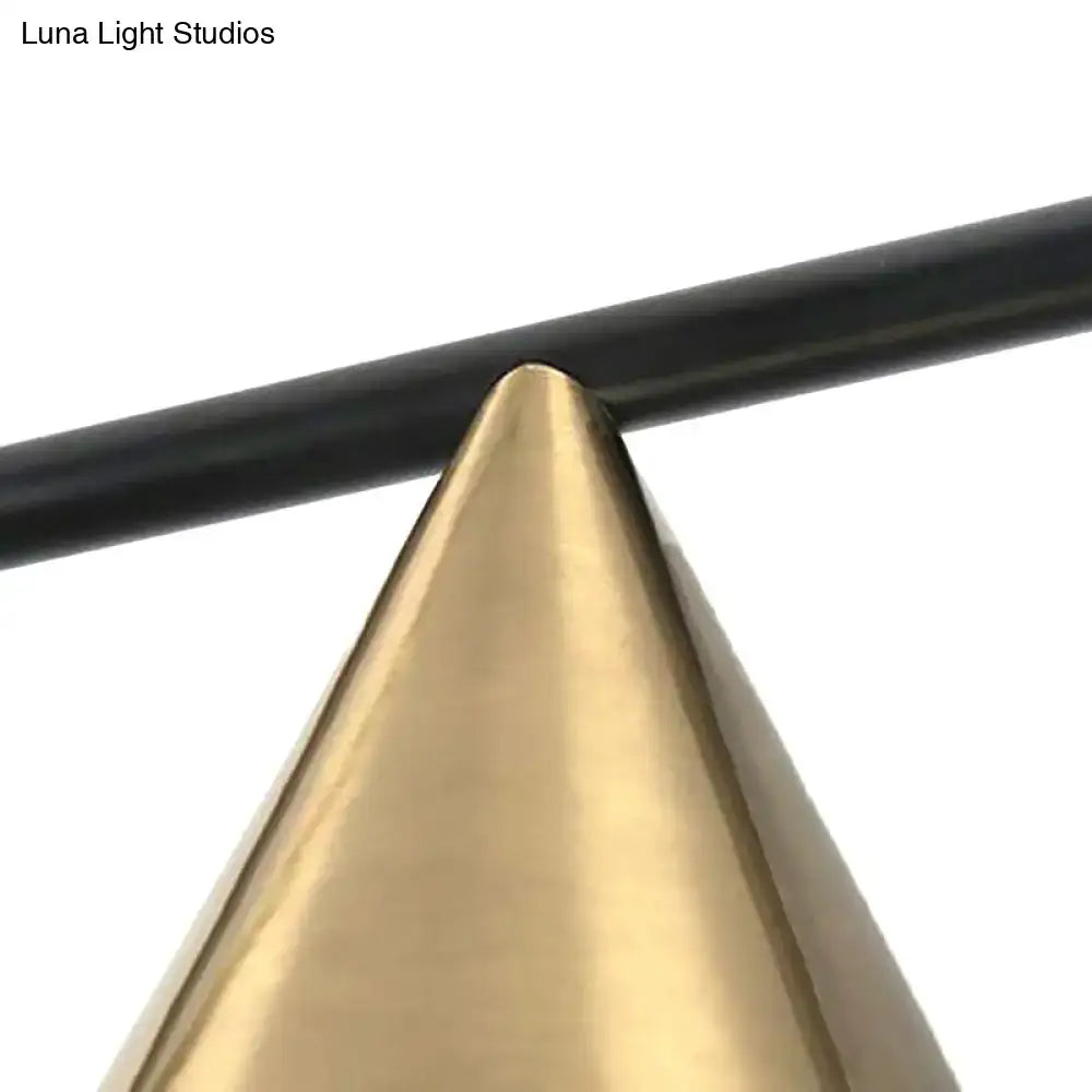 Modern black & gold three lights linear chandelier kitchen pendant