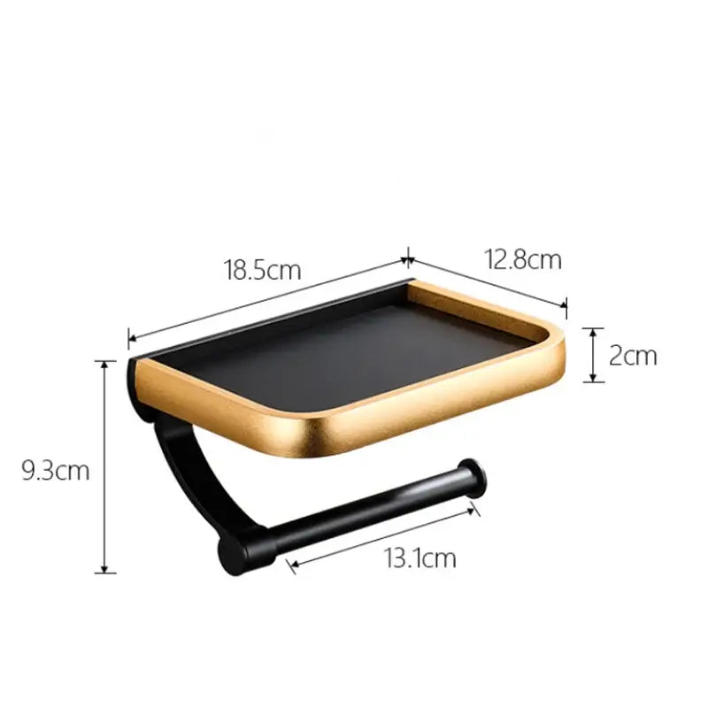 DecorBites™ Black Tissue Paper Holder with Phone Stand - Toilet Roll Rack & Storage Box