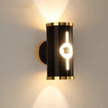 DecorBites™ Modern Black Metal Cylinder Wall Sconce - 1 Head, Up and Down Lighting