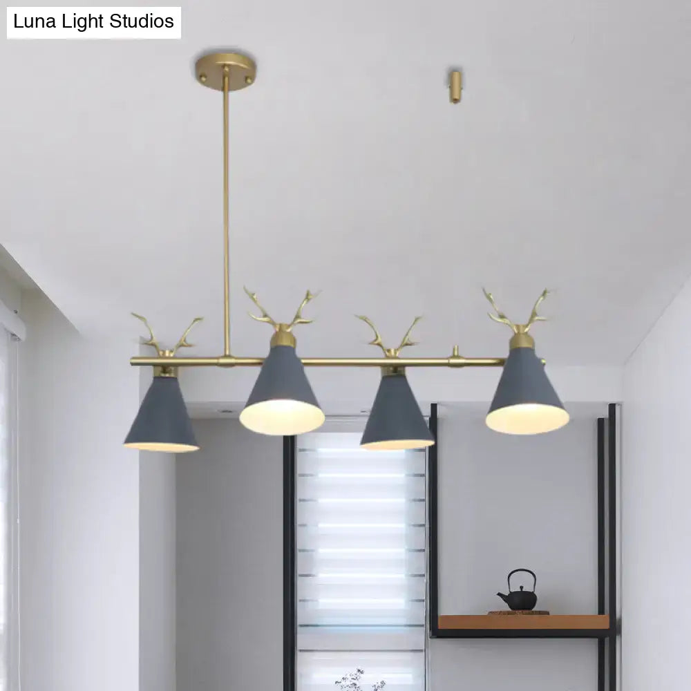 DecorBites™ Antler Design Nordic Chandelier - Restaurant Island Lighting (Black, Grey, White)
