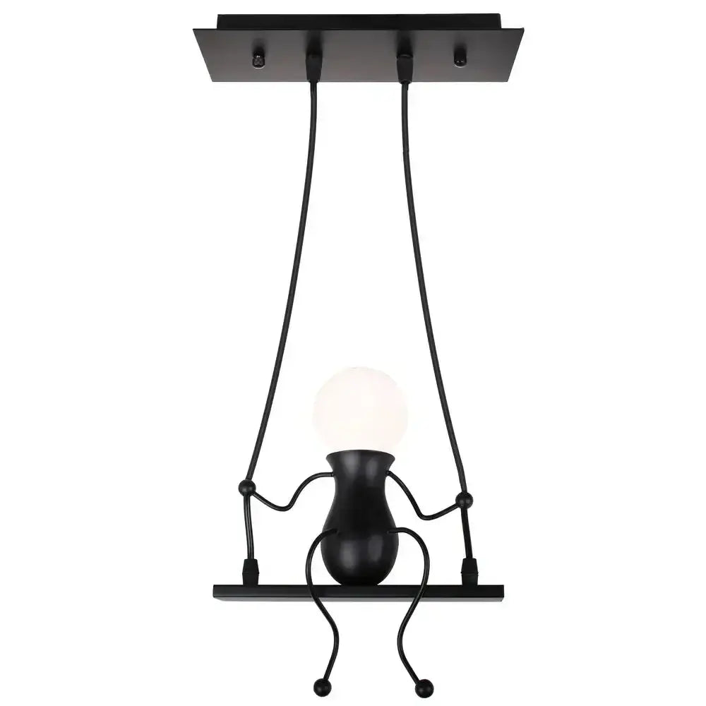 Modern black humanoid creative pendant light for bedroom