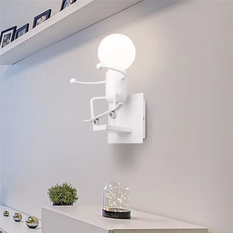 DecorBites™ Cartoon Doll Wall Sconce: Modern Iron Art Light for Kids Room