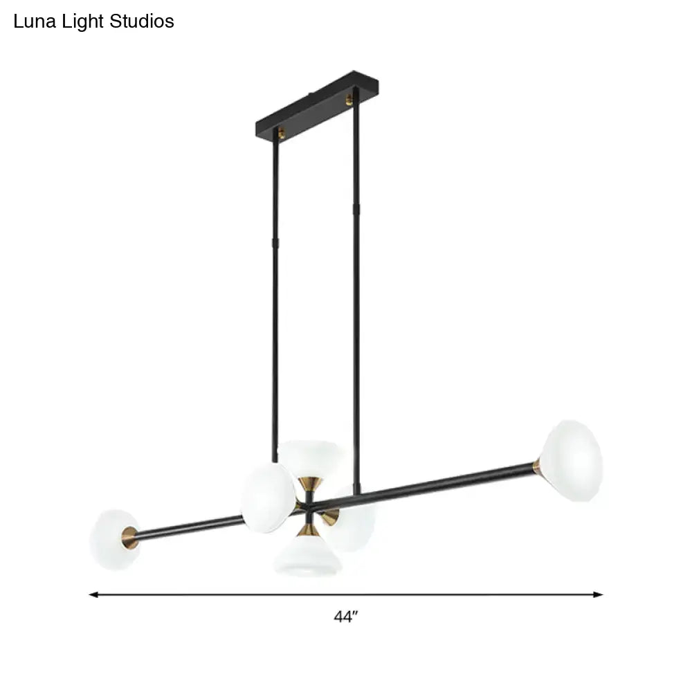 Modern black island pendant light with white glass – kitchen fixture