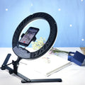 Modern black led ring flash lamp with metallic shade for bedroom
