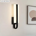 Modern black led sconce light fixture for living room white warm light