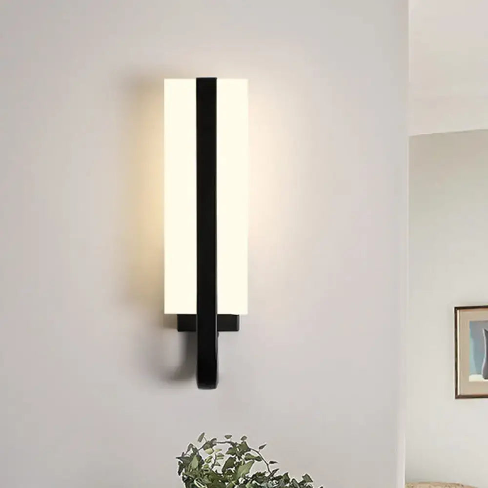 Modern black led sconce light fixture for living room white warm light