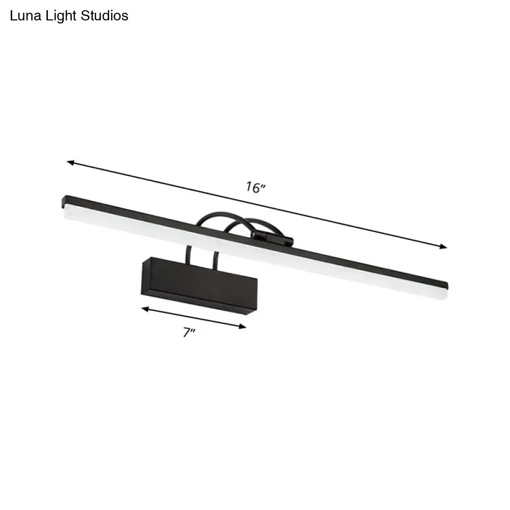 Modern black led vanity lighting fixture bathroom wall sconce