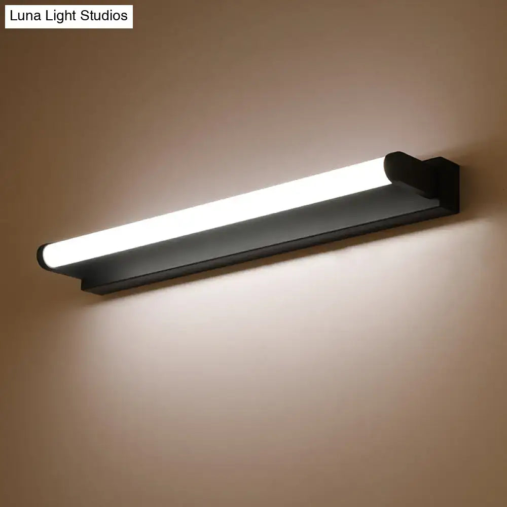 Modern black led vanity sconce bathroom tubular acrylic wall light