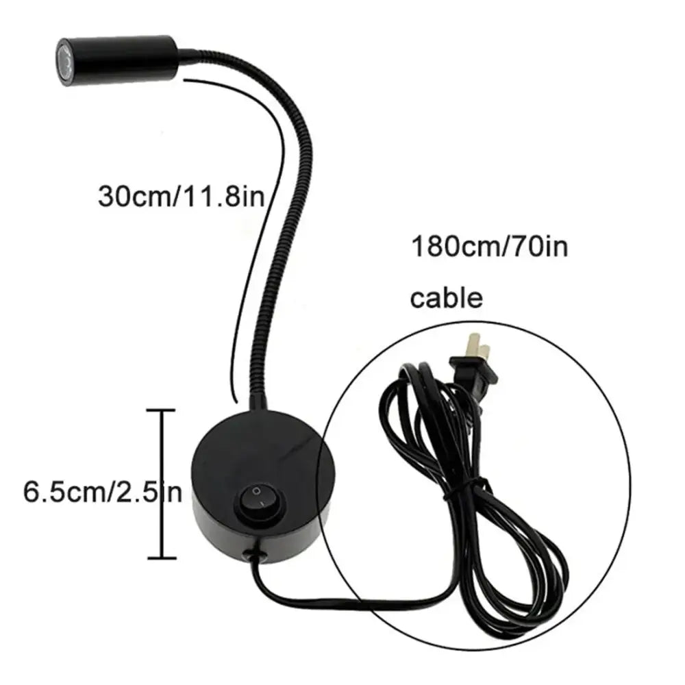 Modern black led wall lamp set 2pcs flexible bedroom reading light