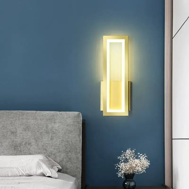 Modern black led wall sconce bedroom vertical light