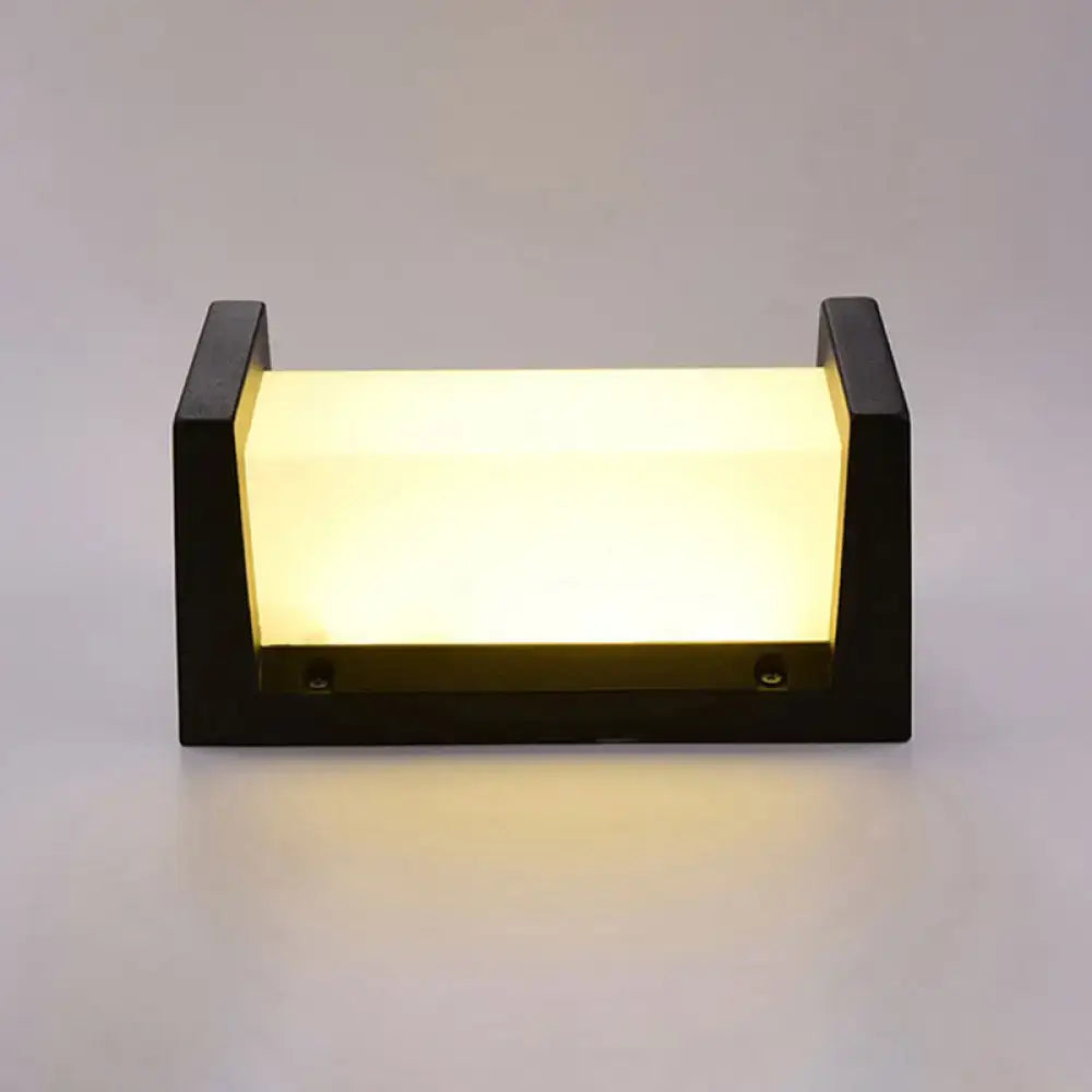 Modern black led wall sconce outdoor light with 10w maximum bulb wattage