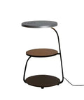 Modern black led wood shelf floor lamp living room