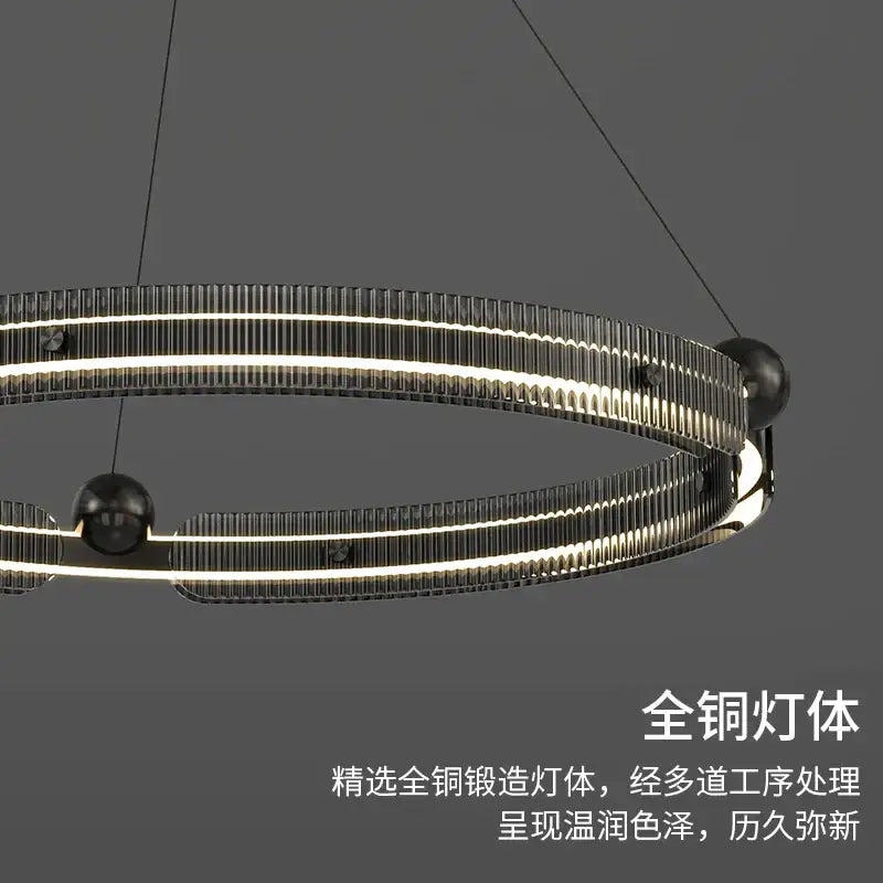 DecorBites™ Light Luxury Circle LED Living Room Chandelier