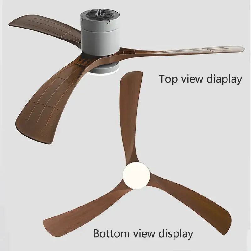 Modern black & light wood ceiling fan with remote control bedroom