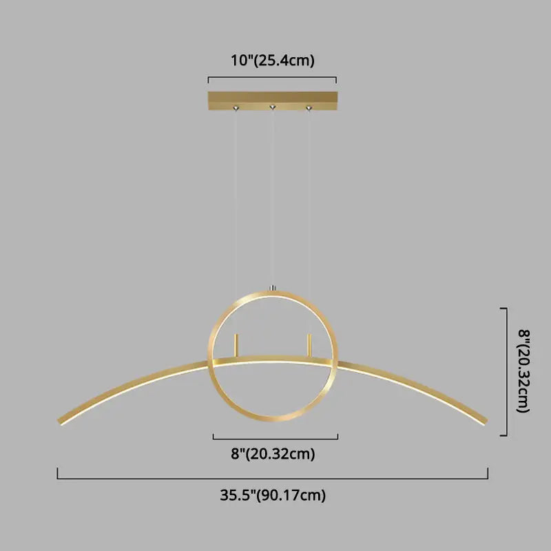 DecorBites™ Modern LED Pendant Light Fixture: Circle and Linear Design with Metal Hanging