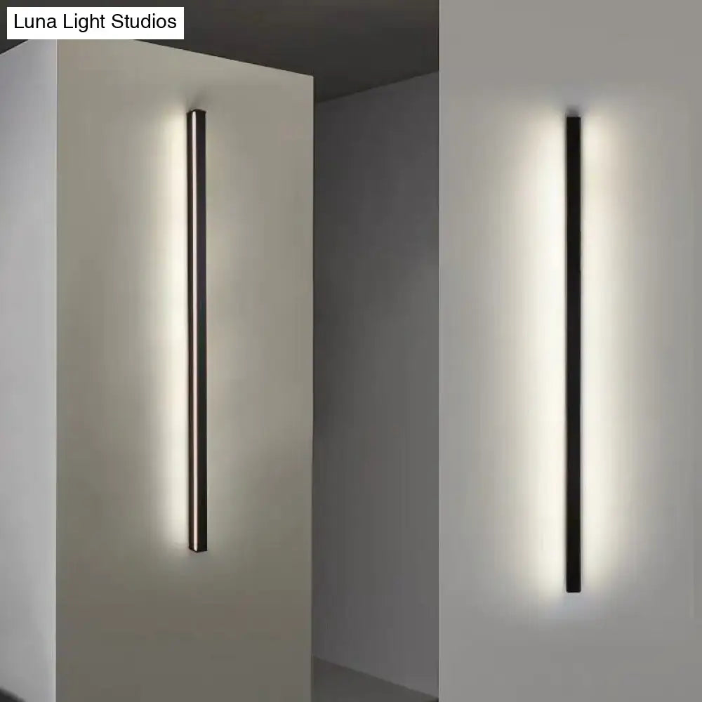 Modern black linear flush mount wall sconce – hallway light