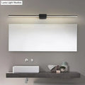 Modern black linear led sconce for bathroom vanity lighting