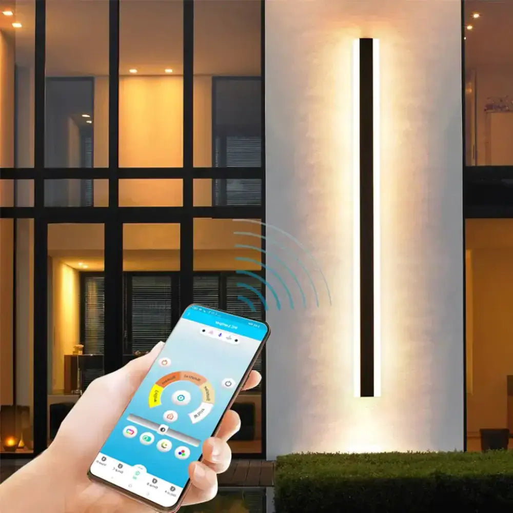 Modern black linear led wall mounted lamp garden outdoor sconce