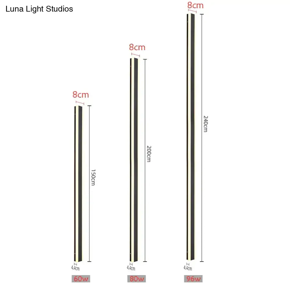 Modern black linear led wall mounted lamp garden outdoor sconce