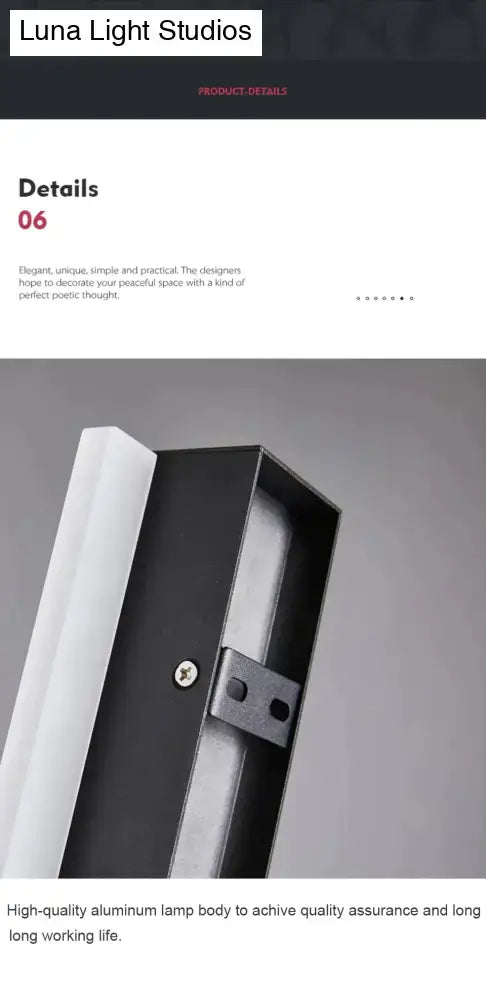 Modern black linear led wall mounted lamp garden outdoor sconce