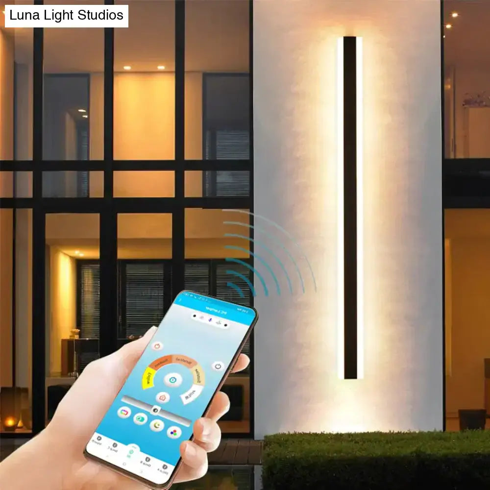 Modern black linear led wall mounted lamp garden outdoor sconce
