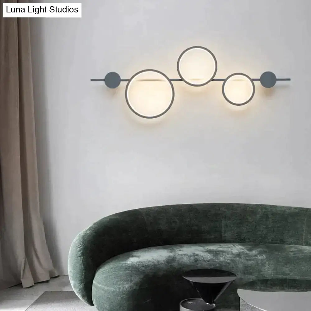 Modern black linear long led wall light living room sconce