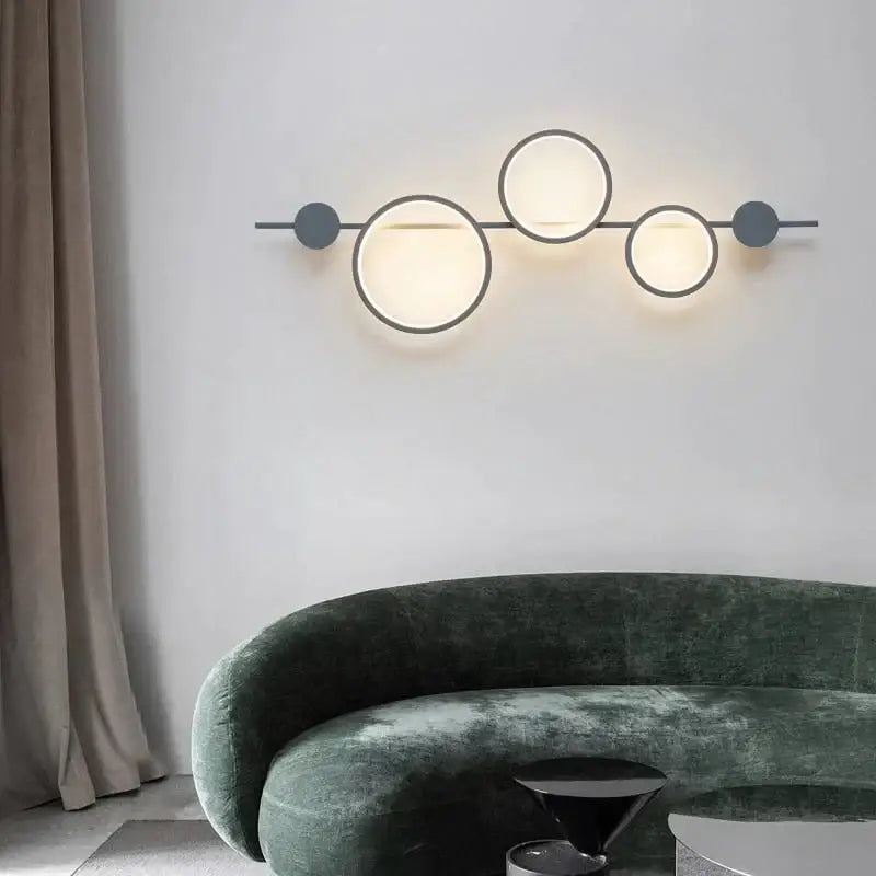 Modern black linear long led wall light living room sconce