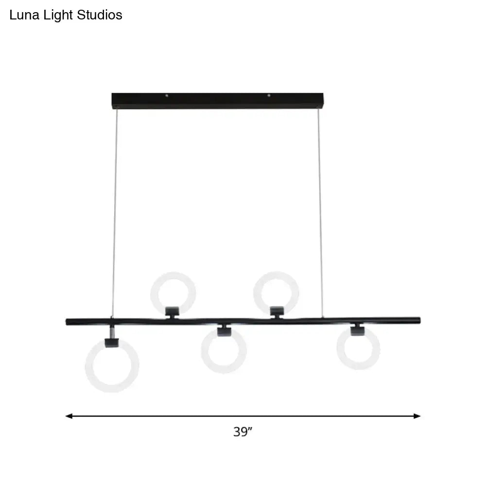 DecorBites™ Modern Nordic LED Chandelier with Warm/White Light and Linear Metal Design, Available in 3 Sizes: 31.5"/39"/47