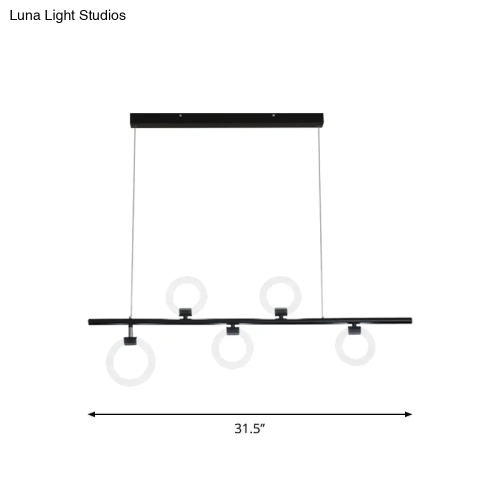 DecorBites™ Modern Nordic LED Chandelier with Warm/White Light and Linear Metal Design, Available in 3 Sizes: 31.5"/39"/47