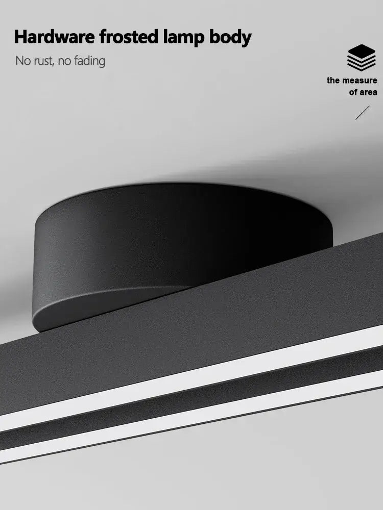 Modern black linear nordic ceiling lamp for living room