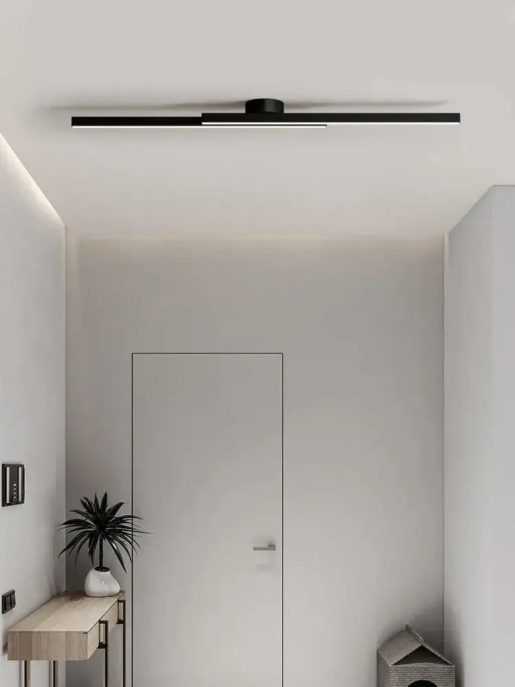 Modern black linear nordic ceiling lamp for living room