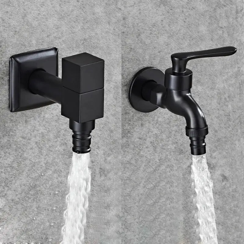 DecorBites™ Copper Bathroom Corner Faucet Single Cold Outdoor Mixer Tap Black Oil