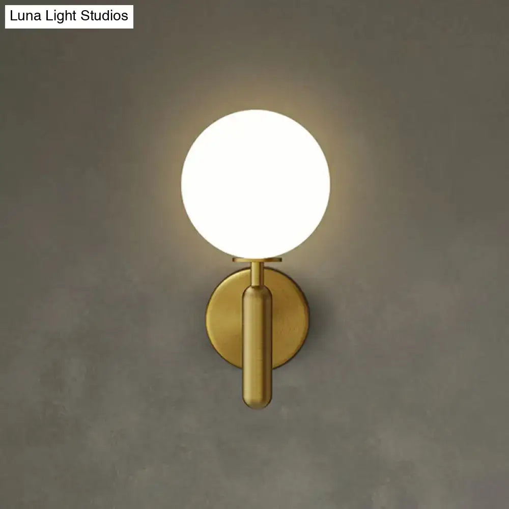 Modern black matte glass globe wall sconce stairs lighting