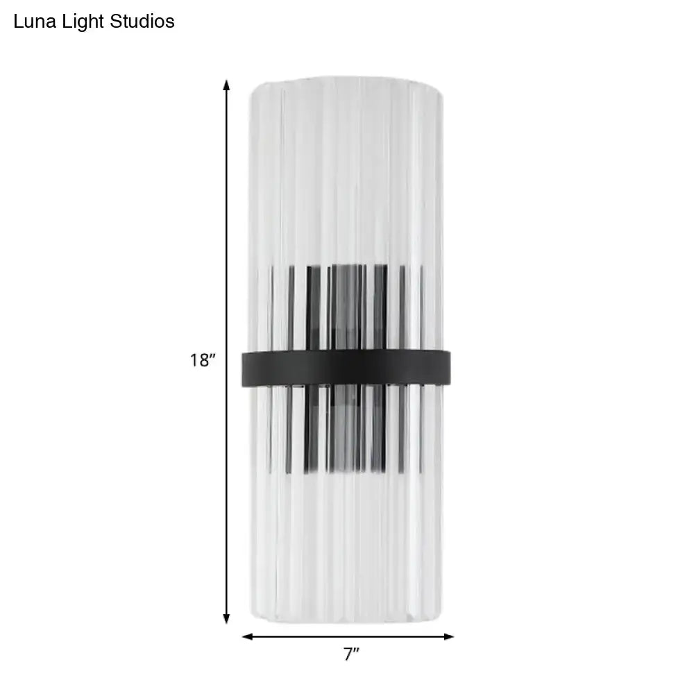 Modern black metal and crystal pipe wall sconce for dining room e12 e14