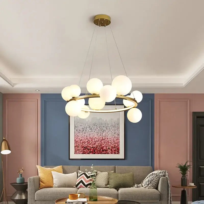 Modern black metal clear glass led chandelier dining room light