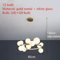 Modern black metal clear glass led chandelier dining room light