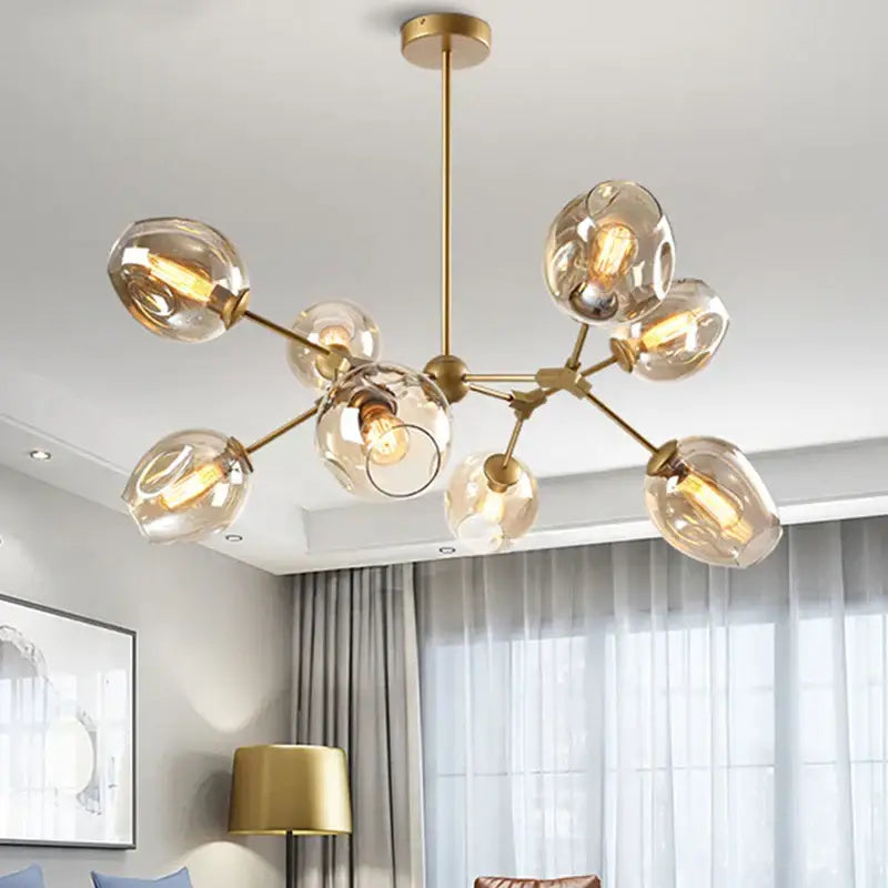 Modern black metal decorbites glass chandelier for dining room
