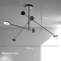 Modern black metal led chandelier living room spherical light