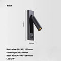 Modern black metal led wall lamp bedroom reading light with usb port