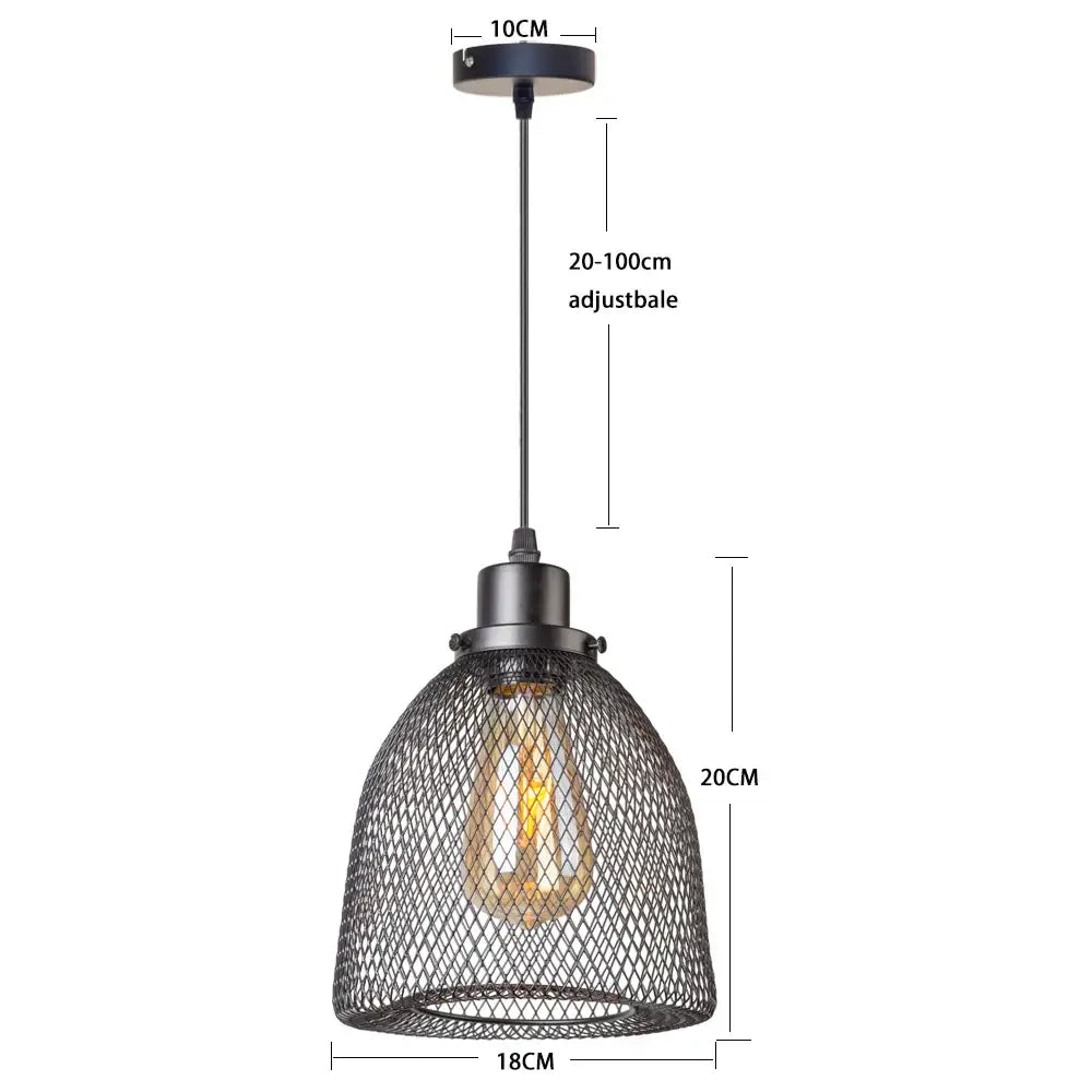 Modern black metal mesh pendant light chandelier for dining room