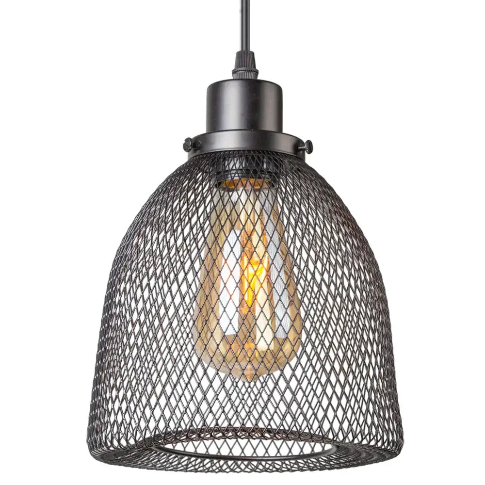 Modern black metal mesh pendant light chandelier for dining room