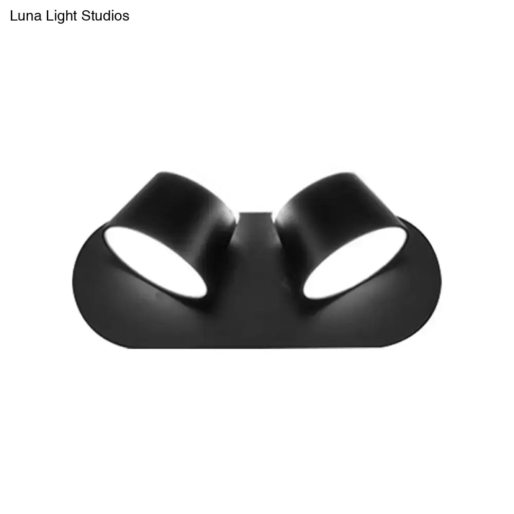 Modern black metal shade wall sconce bedroom vanity fixture