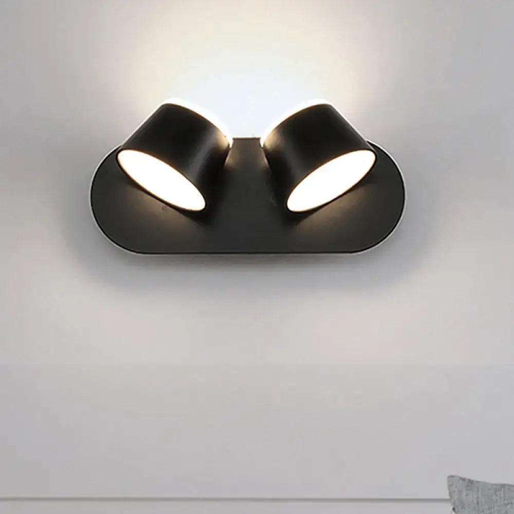 Modern black metal shade wall sconce bedroom vanity fixture