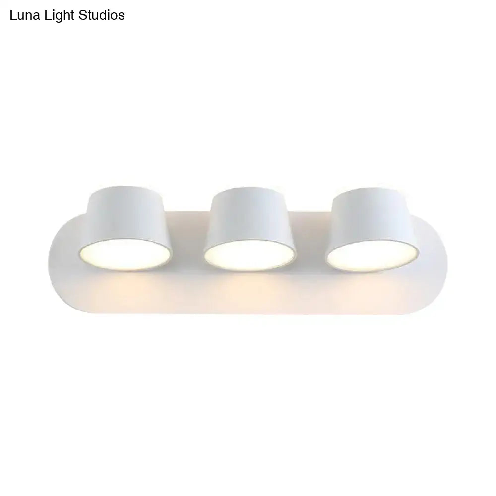 Modern black metal shade wall sconce bedroom vanity fixture