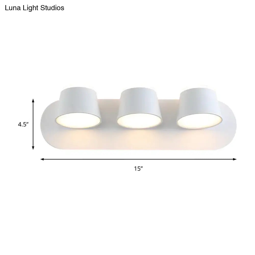 Modern black metal shade wall sconce bedroom vanity fixture