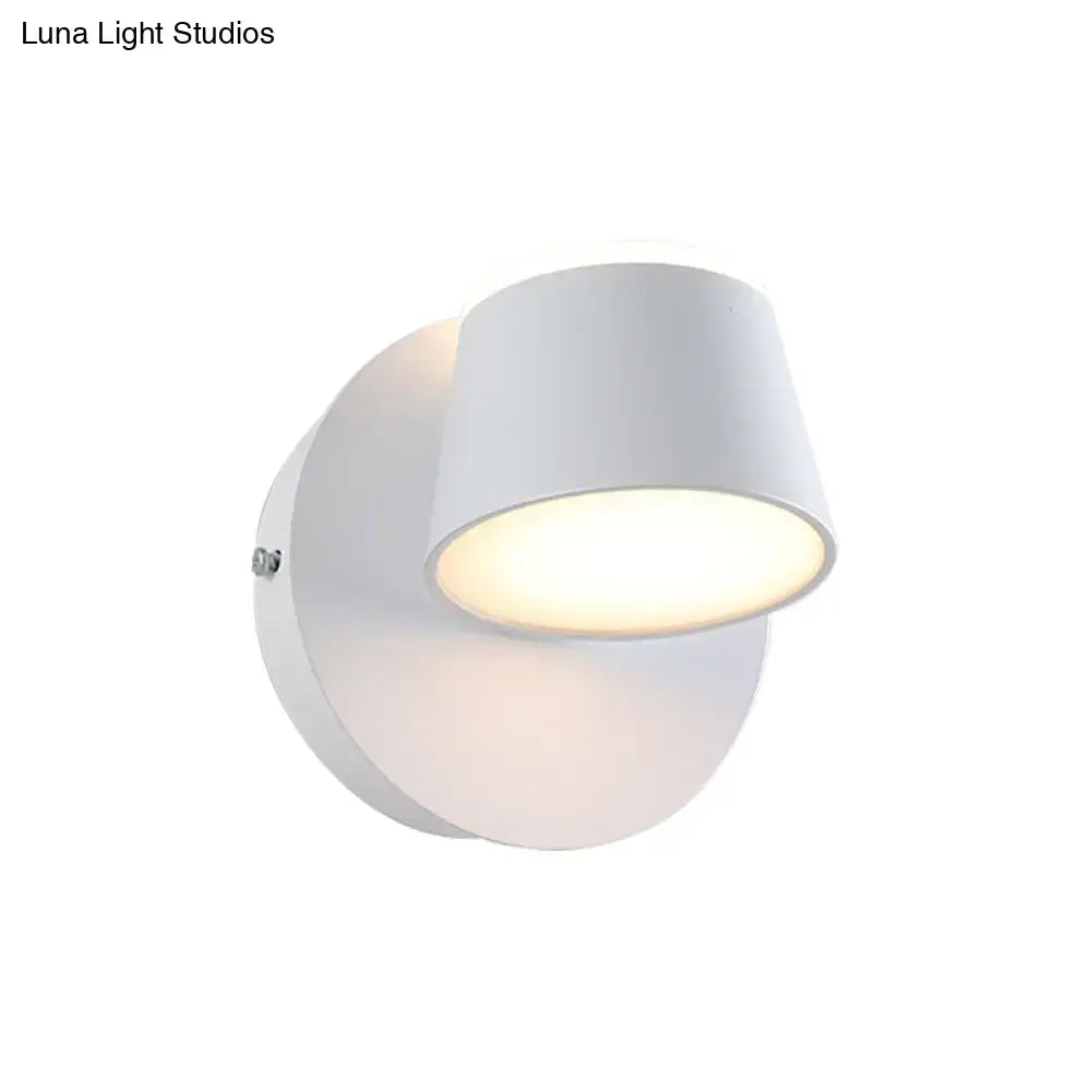 Modern black metal shade wall sconce bedroom vanity fixture